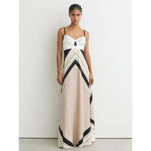 REISS Myra Scarf-Print Tie-Back Maxi Dress
